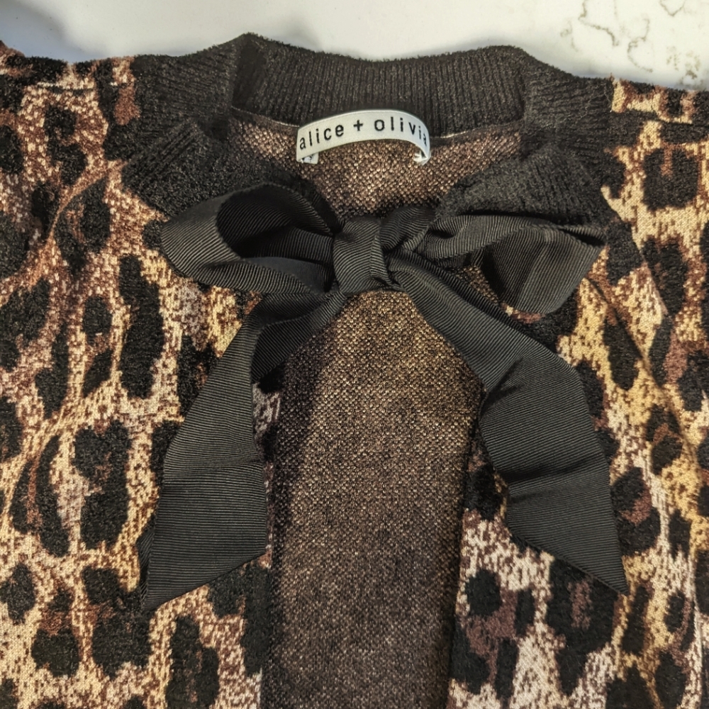 Leopard Puff Sleeve Cardigan